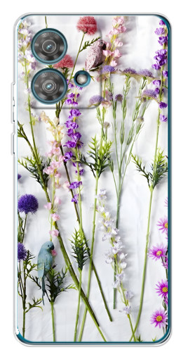 Чехол с картинкой "Фон полевых цветов" для Motorola Edge 40 Neo