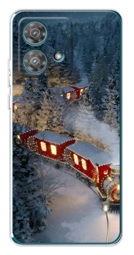 Чехол с принтом "Новогодний поезд" для Motorola Edge 40 Neo