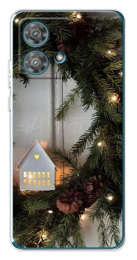 Силиконовый чехол с изображением "Новогодний венок" для Motorola Edge 40 Neo
