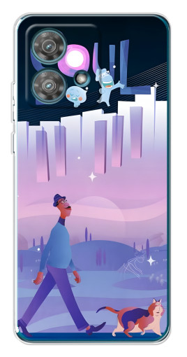 Силиконовый чехол с изображением "Постер к мультику" для Motorola Edge 40 Neo