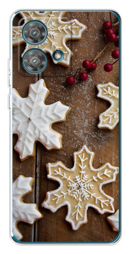Чехол с картинкой "Пряники снежинки" для Motorola Edge 40 Neo