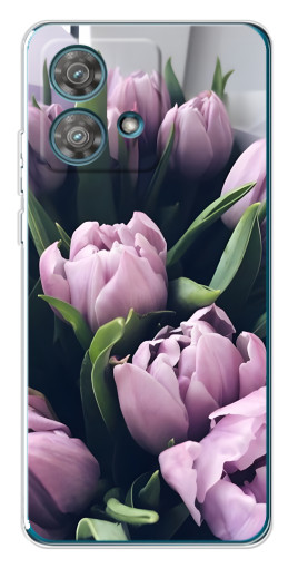 Чехол с картинкой "Сиреневые тюльпаны" для Motorola Edge 40 Neo
