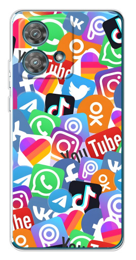 Чехол с печатью "Яркие иконки" для Motorola Edge 40 Neo