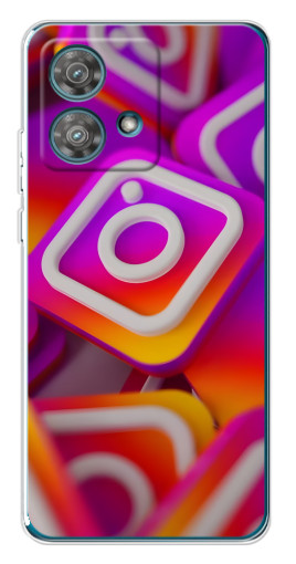 Силиконовый чехол с изображением "Значки Инстаграм" для Motorola Edge 40 Neo