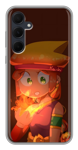 Силиконовый чехол с изображением "Amber с огнем" для Samsung Galaxy A35 (5G)