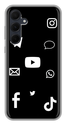 Силиконовый чехол с изображением "Белые иконки" для Samsung Galaxy A35 (5G)