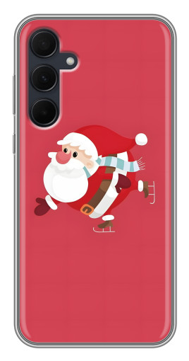Силиконовый чехол с изображением "Дед Мороз на коньках" для Samsung Galaxy A35 (5G)