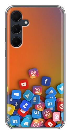 Чехол с печатью "Иконки соц сетей" для Samsung Galaxy A35 (5G)