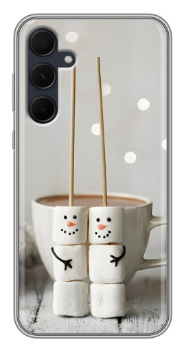 Силиконовый чехол с изображением "Снеговики из зефира" для Samsung Galaxy A35 (5G)