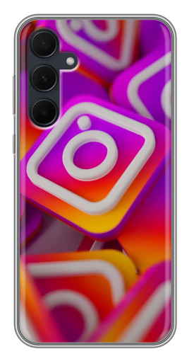 Силиконовый чехол с изображением "Значки Инстаграм" для Samsung Galaxy A35 (5G)