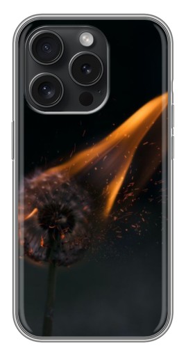 Силиконовый чехол с изображением "Горящий одуванчик" для iPhone 16 Pro