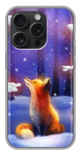 Силиконовый чехол с изображением "Лисичка в лесу" для iPhone 16 Pro