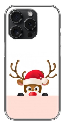 Силиконовый чехол с изображением "Олень в шапке" для iPhone 16 Pro