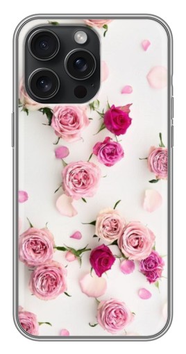 Силиконовый чехол с изображением "Яркие розы" для iPhone 16 Pro Max
