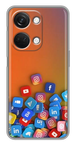 Чехол с принтом "Иконки соц сетей" для OnePlus Nord 3 5G