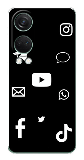 Чехол с принтом "Белые иконки" для OnePlus Nord 4