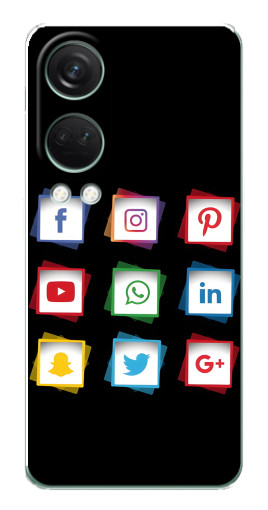 Чехол с принтом "Иконки на черном" для OnePlus Nord 4