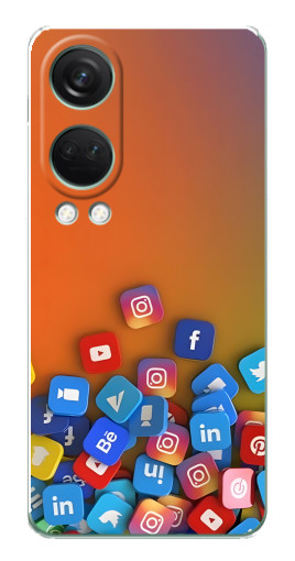 Силиконовый чехол с изображением "Иконки соц сетей" для OnePlus Nord 4