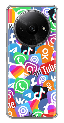 Чехол с картинкой "Яркие иконки" для Xiaomi Redmi A3