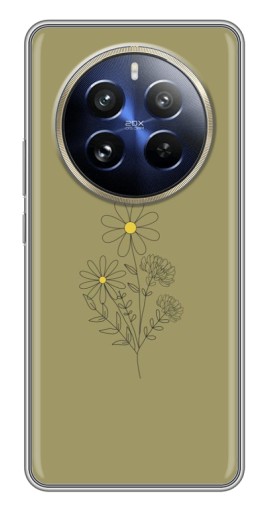 Силиконовый чехол с изображением "Рисунок ромашка" для Realme 12 Pro Plus