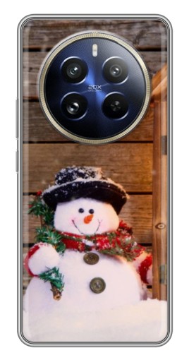 Чехол с принтом "Рождественский снеговик" для Realme 12 Pro Plus