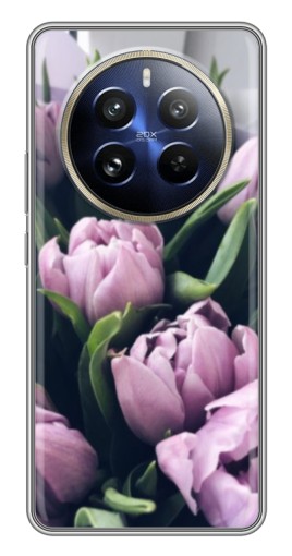 Чехол с печатью "Сиреневые тюльпаны" для Realme 12 Pro Plus