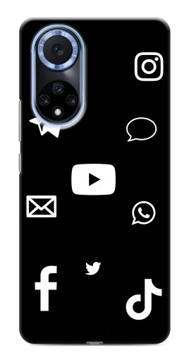 Силиконовый чехол с изображением "Белые иконки" для Huawei Nova 9 SE