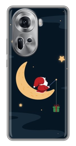 Чехол с принтом "Санта на луне" для Oppo Reno 11 5G