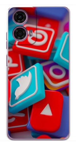 Силиконовый чехол с изображением "3Д эффект" для Motorola MOTO G24 Power