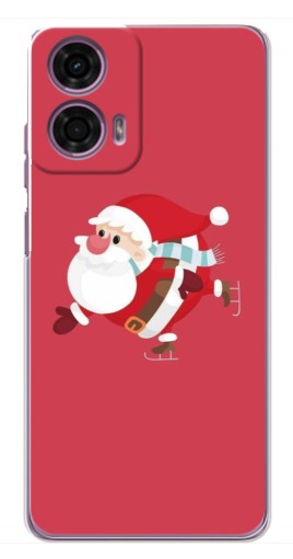 Чехол с печатью "Дед Мороз на коньках" для Motorola MOTO G24 Power