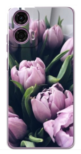 Чехол с принтом "Сиреневые тюльпаны" для Motorola MOTO G24 Power