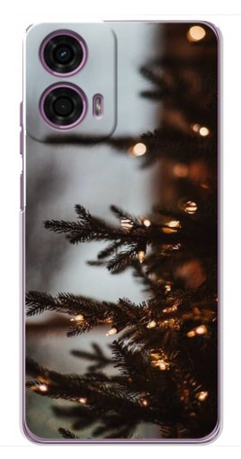 Чехол с картинкой "Елка с гирляндой" для Motorola MOTO G24 Power
