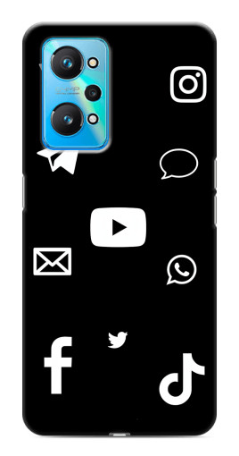Чехол с картинкой "Белые иконки" для Realme GT Neo 2