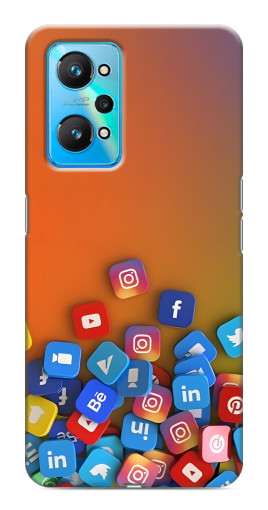 Чехол с печатью "Иконки соц сетей" для Realme GT Neo 2