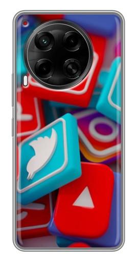 Силиконовый чехол с изображением "3Д эффект" для Tecno Camon 30 (CL6)
