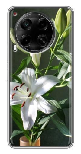 Чехол с картинкой "Белые лилии" для Tecno Camon 30 (CL6)