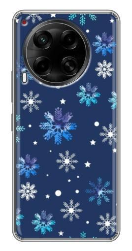 Чехол с картинкой "Фон с снежинками" для Tecno Camon 30 (CL6)