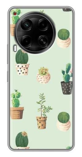 Чехол с картинкой "Кактусы в горшочках " для Tecno Camon 30 (CL6)