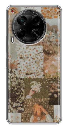 Силиконовый чехол с изображением "Коллаж ромашек " для Tecno Camon 30 (CL6)