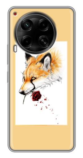 Силиконовый чехол с изображением "Лиса с розой" для Tecno Camon 30 (CL6)