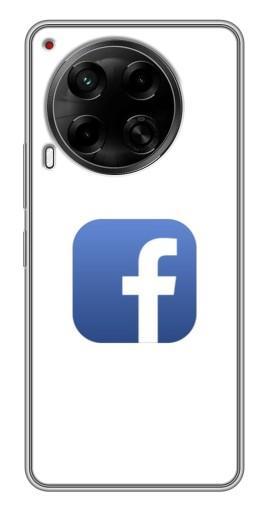 Силиконовый чехол с изображением "Лого Фейсбук" для Tecno Camon 30 (CL6)