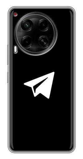 Силиконовый чехол с изображением "Лого Телеграм" для Tecno Camon 30 (CL6)