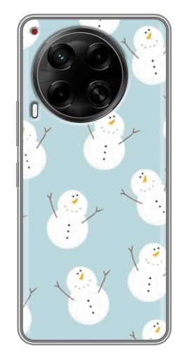 Силиконовый чехол с изображением "Маленькие снеговики" для Tecno Camon 30 (CL6)