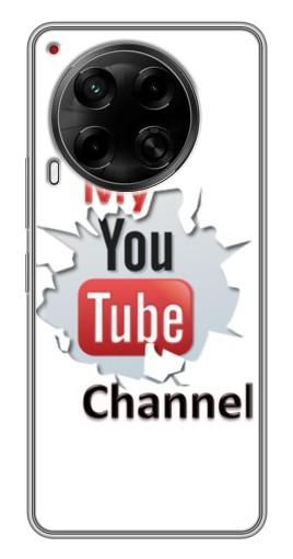 Силиконовый чехол с изображением "My YouTube" для Tecno Camon 30 (CL6)