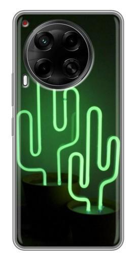 Силиконовый чехол с изображением "Неоновый кактус" для Tecno Camon 30 (CL6)