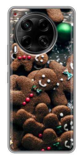 Силиконовый чехол с изображением "Новогодние человечки" для Tecno Camon 30 (CL6)