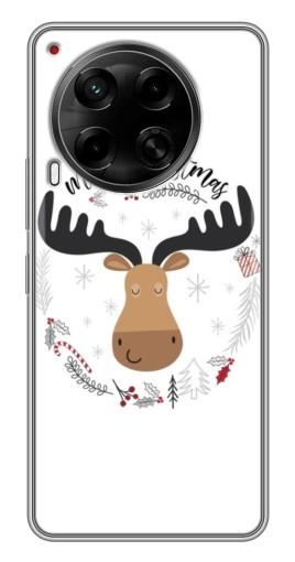 Чехол с принтом "Новогодний олень" для Tecno Camon 30 (CL6)