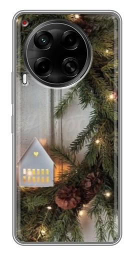 Чехол с принтом "Новогодний венок" для Tecno Camon 30 (CL6)