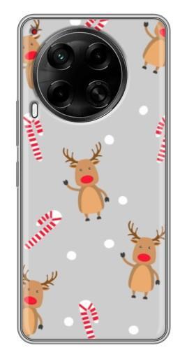 Силиконовый чехол с изображением "Олени с конфетами" для Tecno Camon 30 (CL6)