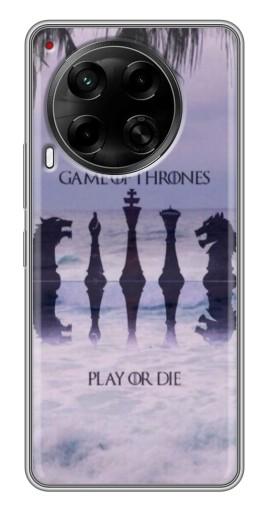 Силиконовый чехол с изображением "Play or Die" для Tecno Camon 30 (CL6)